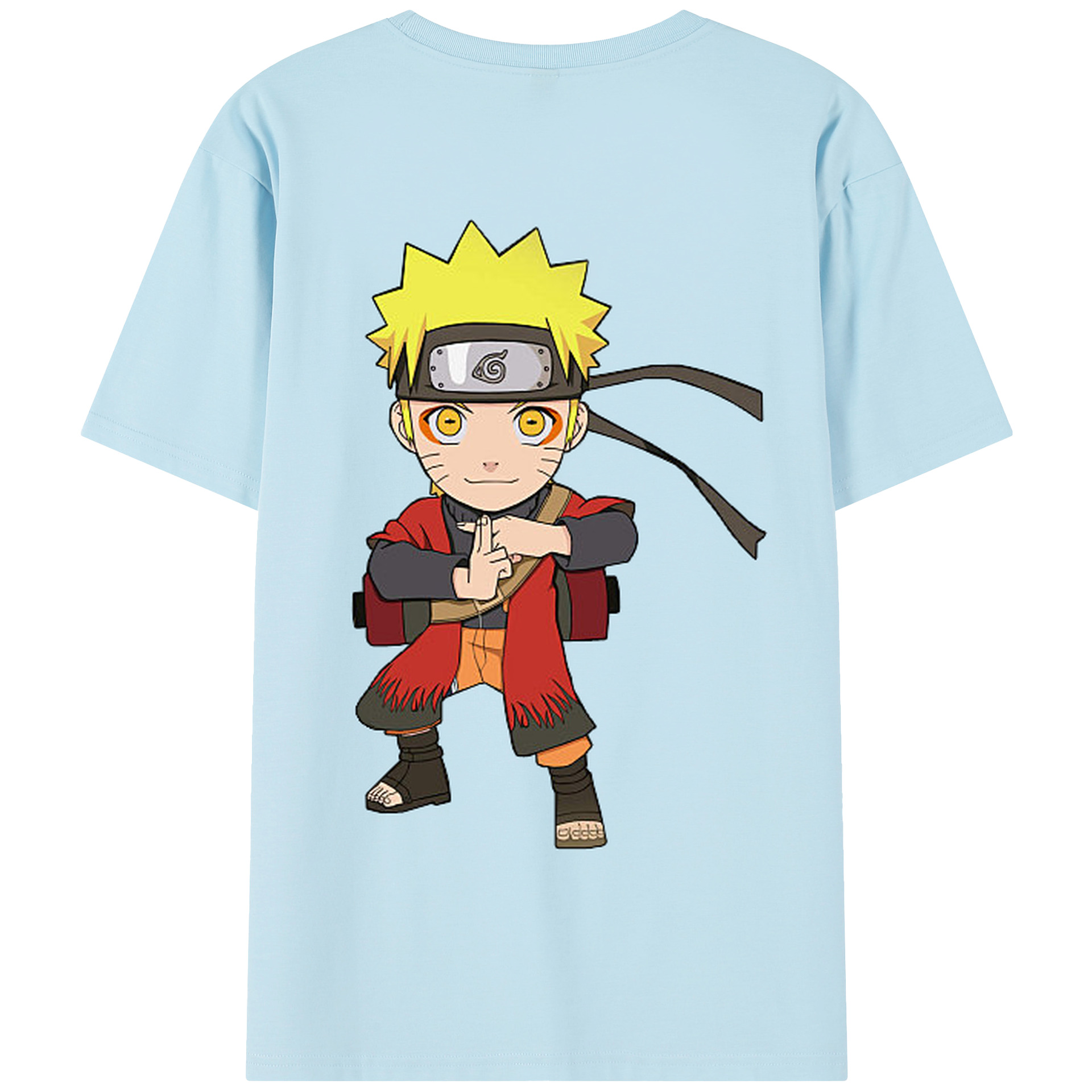 （画像用） NARUTO -ナルト- うずまき ナルト Uzumaki Naruto 綿100％半袖Tシャツ（背面プリント）